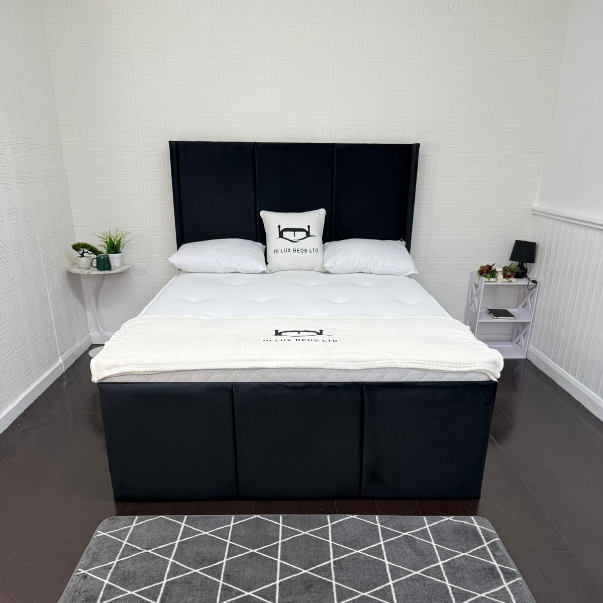 Luka Lined Down Storage Ottoman Divan Bed