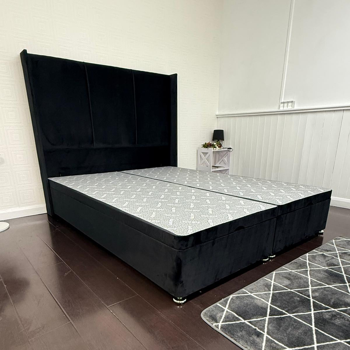 Luka Lined Down Storage Ottoman Divan Bed